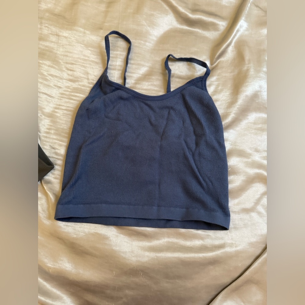 Streetwear Society Navy Ribbed Crop Top